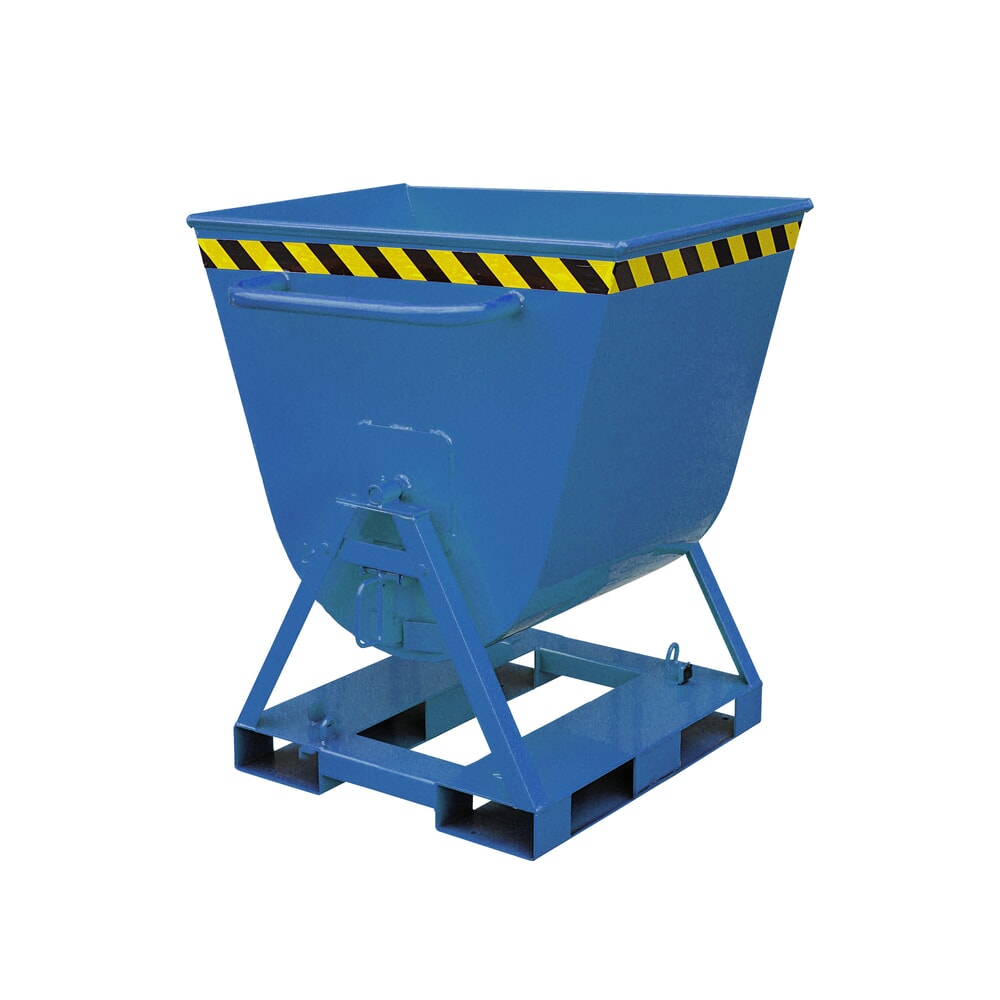 Eichinger® Kippmulde 2-seitig kippbar, von 4 Seiten anfahrbar, 500 kg, 300 Liter enzianblau