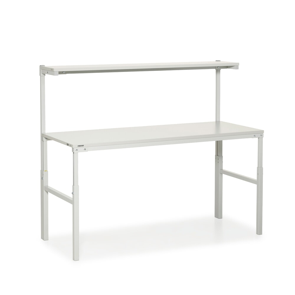 TRESTON TPH-Arbeitstisch mit Etagenboard, ESD, manuell höhenverstellbar, BxT 1.800 x 900 mm
