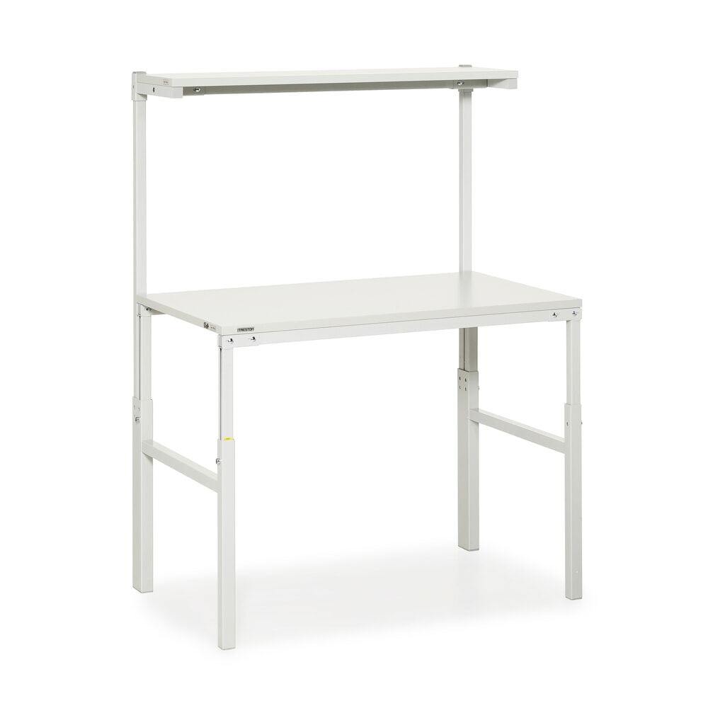 TRESTON TPH-Arbeitstisch mit Etagenboard, ESD, manuell höhenverstellbar, BxT 1.200 x 700 mm