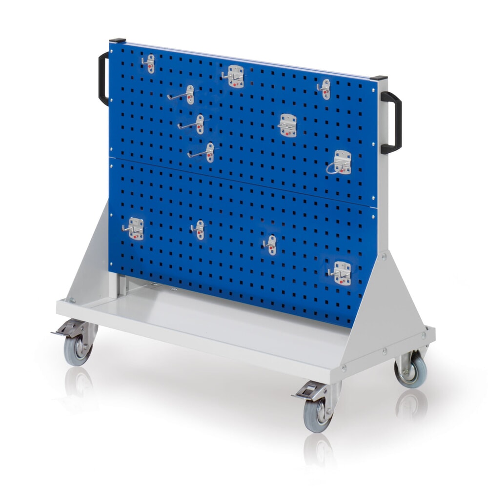 Kappes Rastermobil-Rollwagen, HxBxT 890 mm x 1000 mm x 500 mm, Werkzeughaltersortiment 12-teilig, lichtgrau/enzianblau