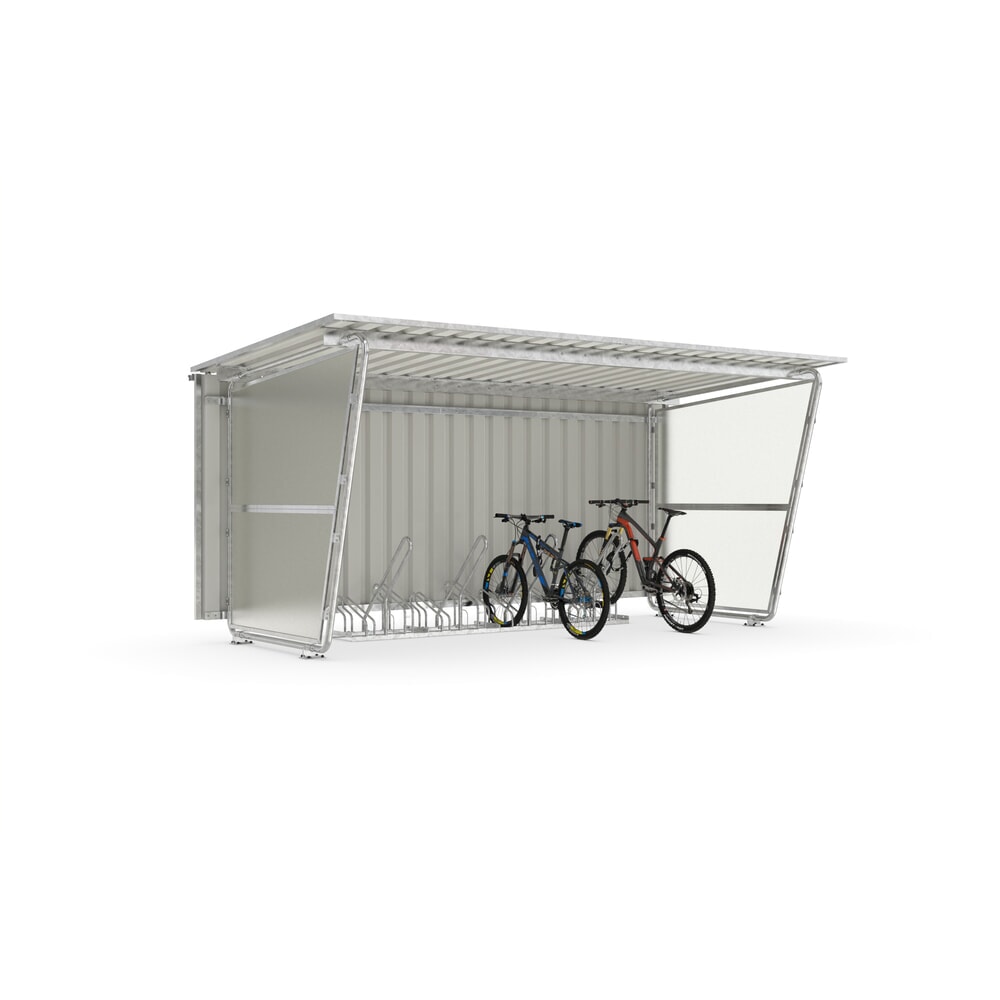 wsm® Fahrradüberdachung Siegen, Pultdach mit Trapezblech, für 8 Fahrräder
