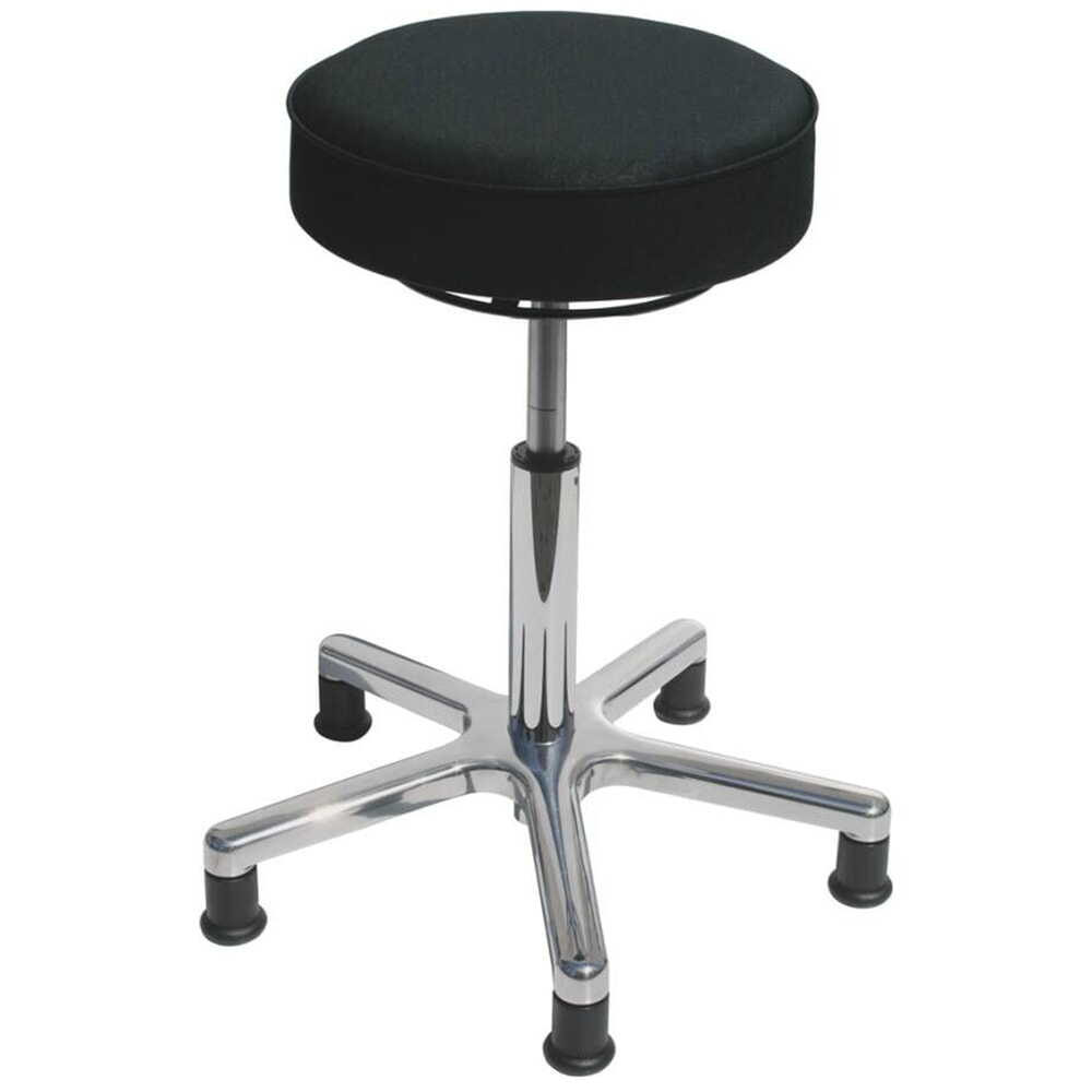 Hocker Premium, Kunstledersitz, Sitzhöhe 540-720 mm, Bodengleiter, schwarz
