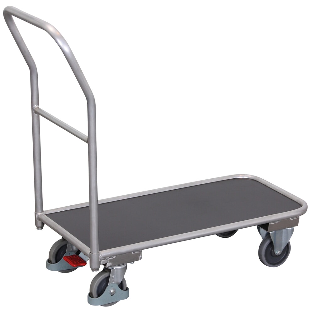 VARIOfit® Aluminium-Magazinwagen, mit Sperrholz-Ladefläche, EasySTOP®-Bremssystem
