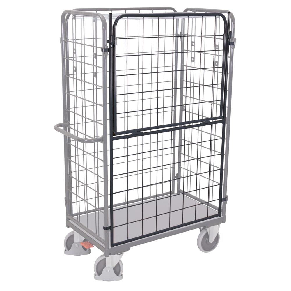 Längswand für VARIOfit® Paket- oder Etagenwagen, HxB 1525 mm x 820 mm, anthrazitgrau, klappbar