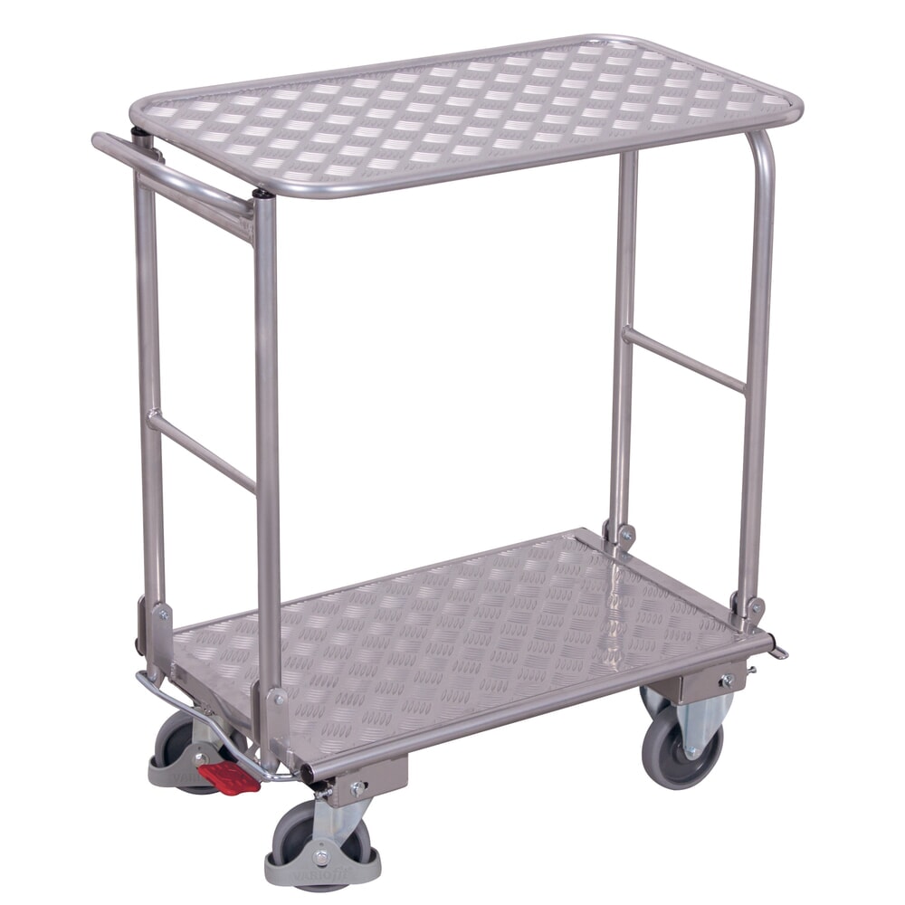 VARIOfit® Aluminium-Klappwagen, 2 Etagen, 2 Klappbügel, klappbare obere Ladefläche