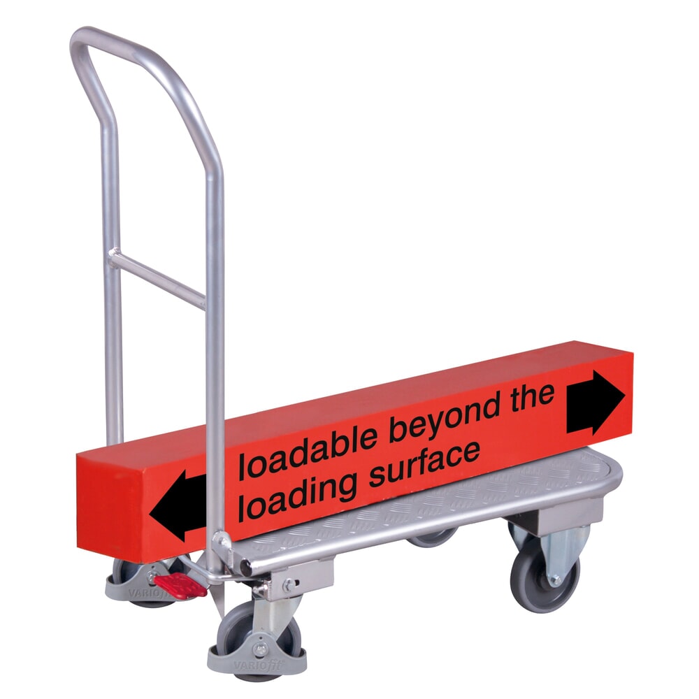 VARIOfit® Aluminium-Klappwagen mit Riffelblech-Ladefläche, EasySTOP®-Bremssystem, HxBxT 950 mm x 815 mm x 450 mm, Ladefläche geriffelt