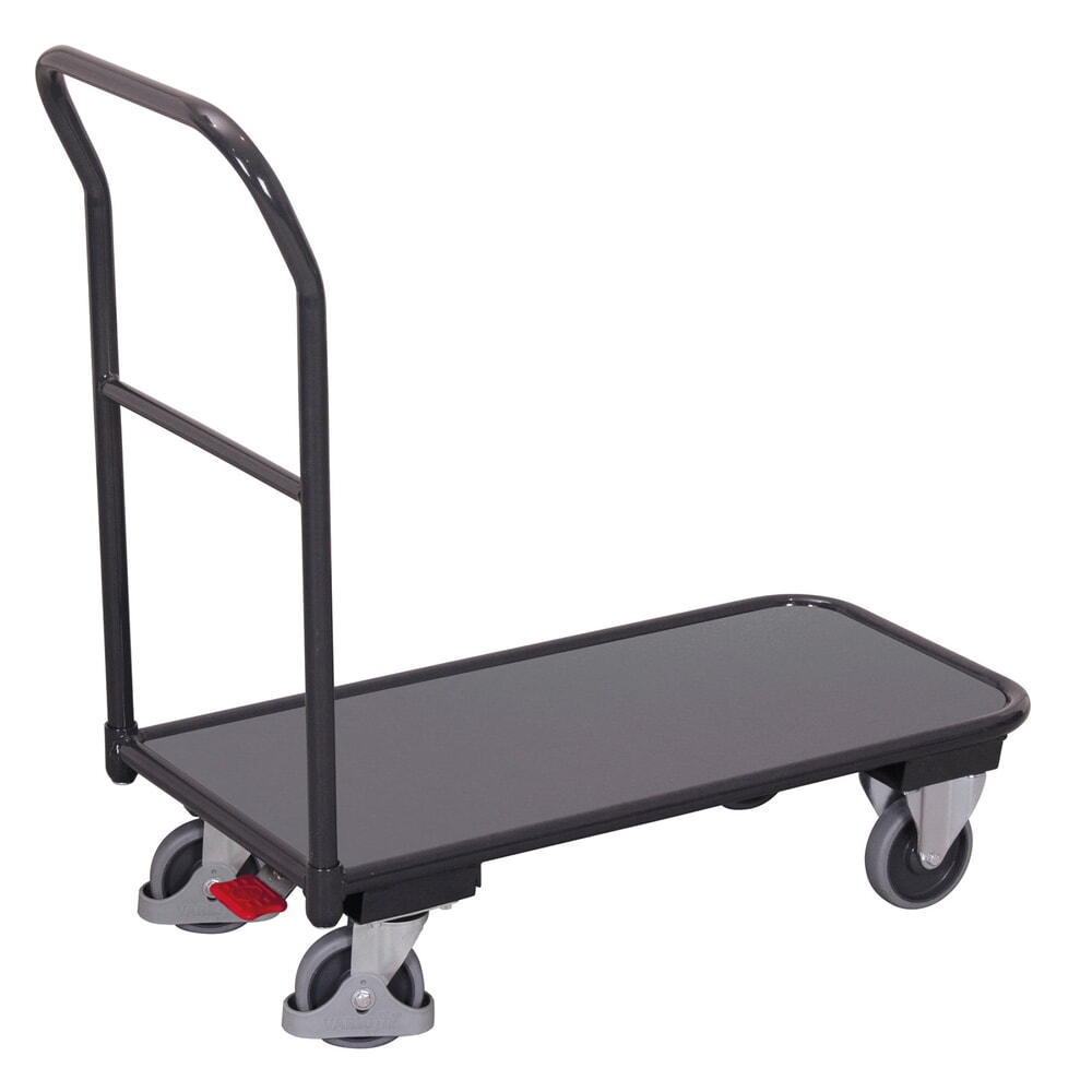 VARIOfit® Magazinwagen, Stahlgestell, Holzwerkstoff-Ladefläche, Ladefläche BxT 1000 mm x 600 mm, anthrazitgrau