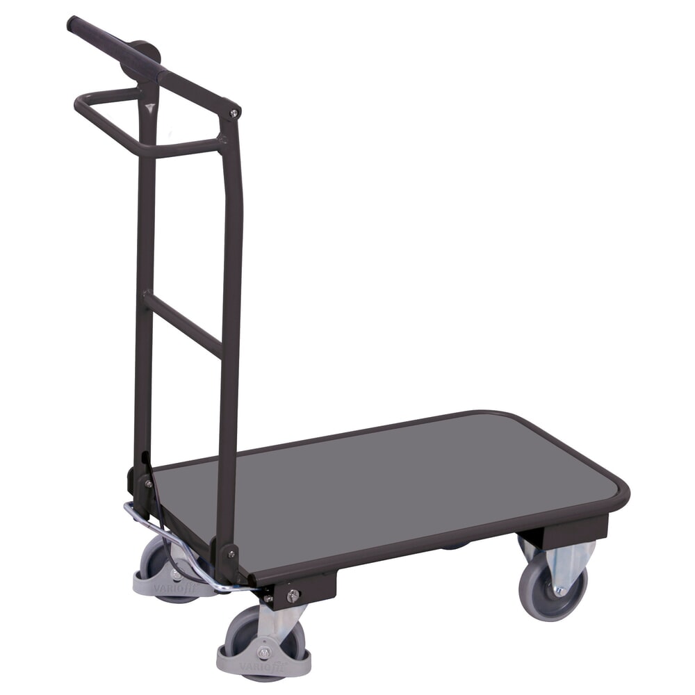 VARIOfit® Klappwagen, Totmannbremse, EasySTOP®-Bremssystem, HxBxT 1005 mm x 865 mm x 450 mm, anthrazitgrau