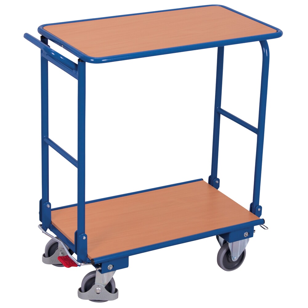 VARIOfit® Klappwagen, 2 Etagen, EasySTOP®-Bremssystem, HxBxT 970 mm x 890 mm x 450 mm, enzianblau