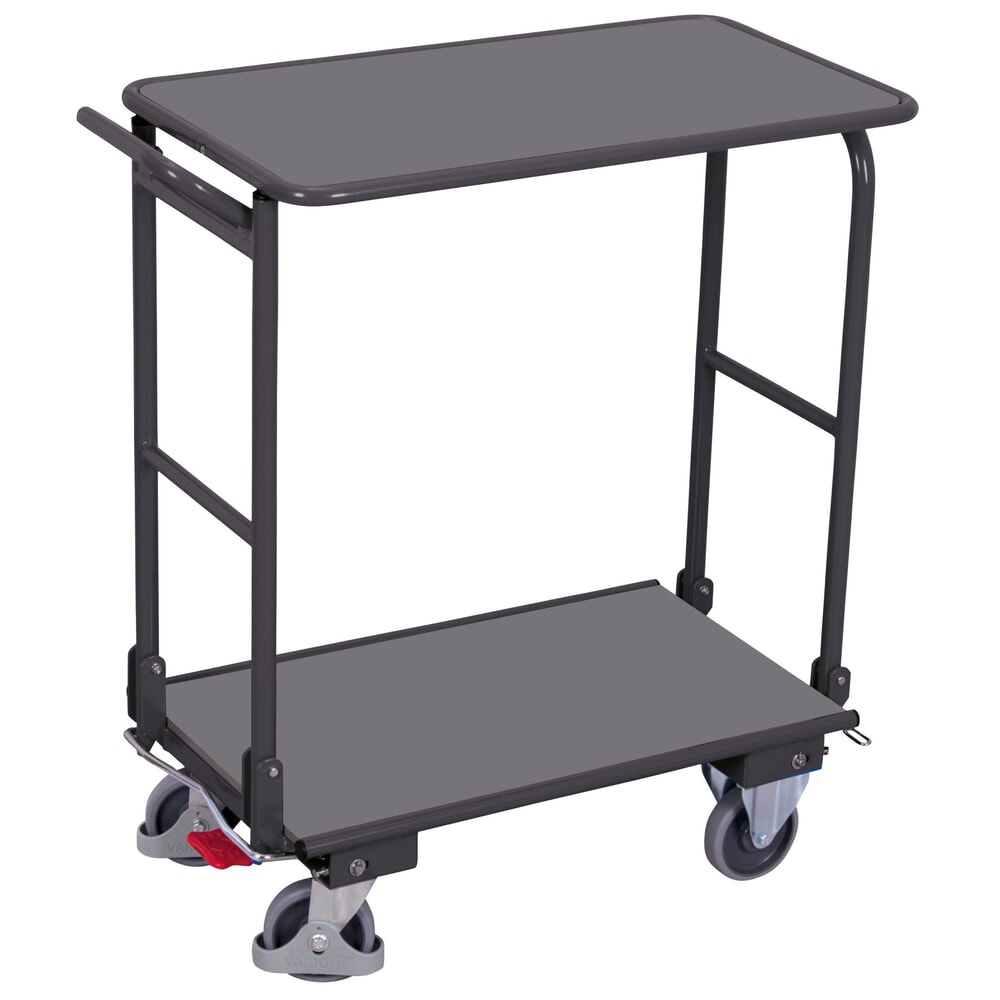 VARIOfit® Klappwagen, 2 Etagen, EasySTOP®-Bremssystem, HxBxT 965 mm x 890 mm x 450 mm, anthrazitgrau