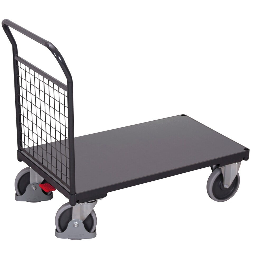 VARIOfit® Stirnwand-Magazinwagen, Drahtgitterwände, HxBxT 1015 mm x 1125 mm x 600 mm, anthrazitgrau