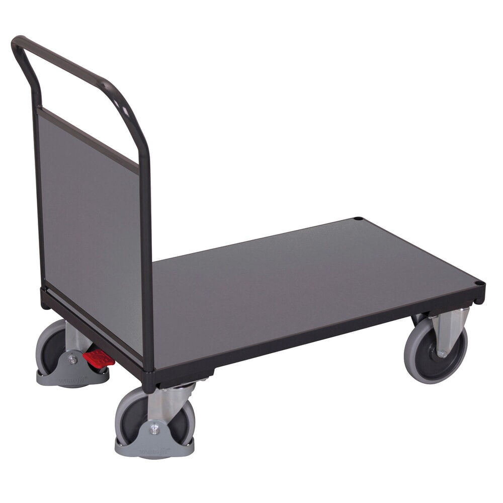 VARIOfit® Stirnwand-Magazinwagen, Holzwerkstoff-Ladefläche, HxBxT 975 mm x 975 mm x 500 mm, anthrazitgrau