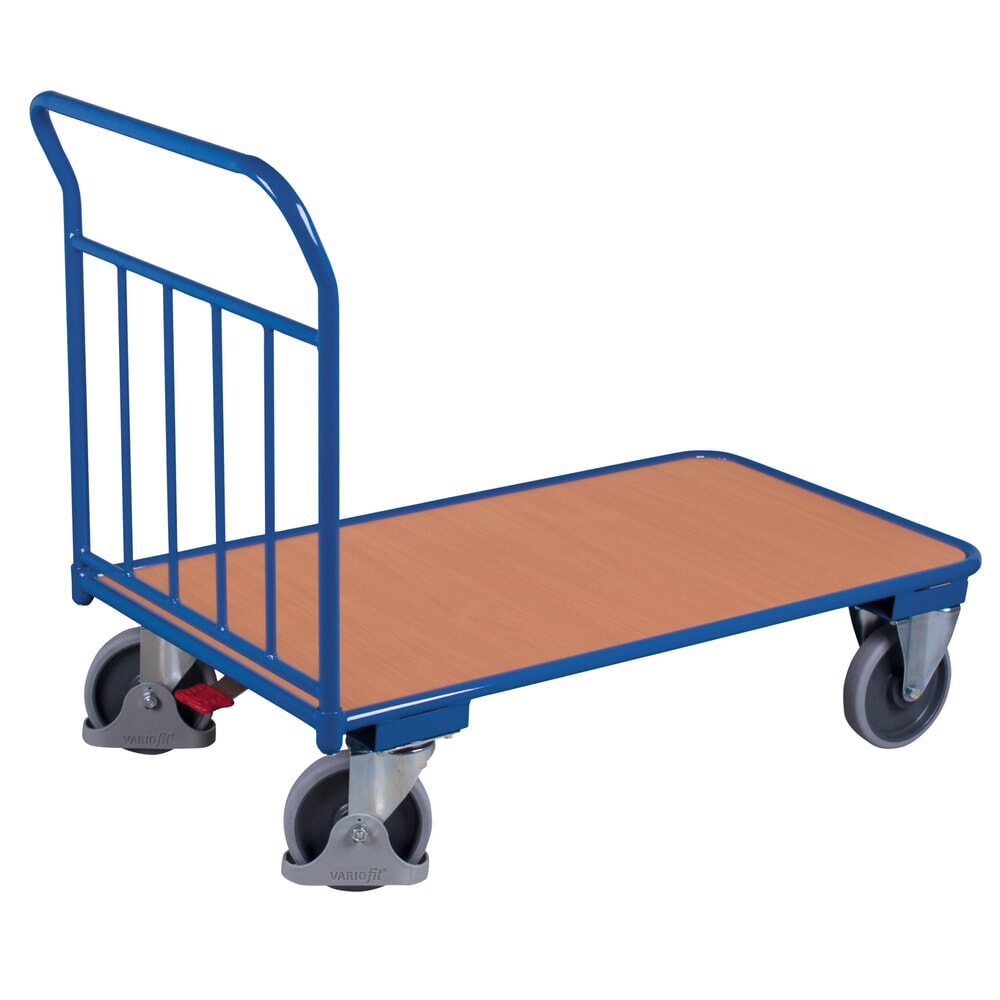 VARIOfit® Schiebebügel-Magazinwagen, senkrechte Rohre, HxBxT 990 mm x 950 mm x 500 mm, enzianblau