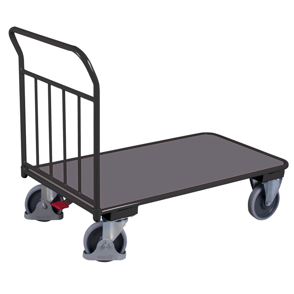 VARIOfit® Schiebebügel-Magazinwagen, senkrechte Rohre, HxBxT 990 mm x 950 mm x 500 mm, anthrazitgrau