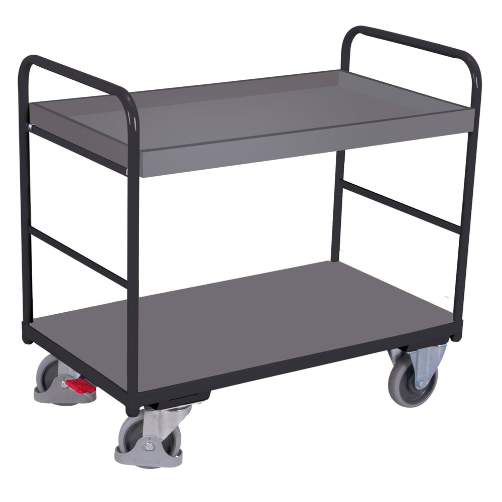 VARIOfit® Tischwagen, 1 Boden, 1 Tablett, HxBxT 990 mm x 1060 mm x 600 mm, anthrazitgrau