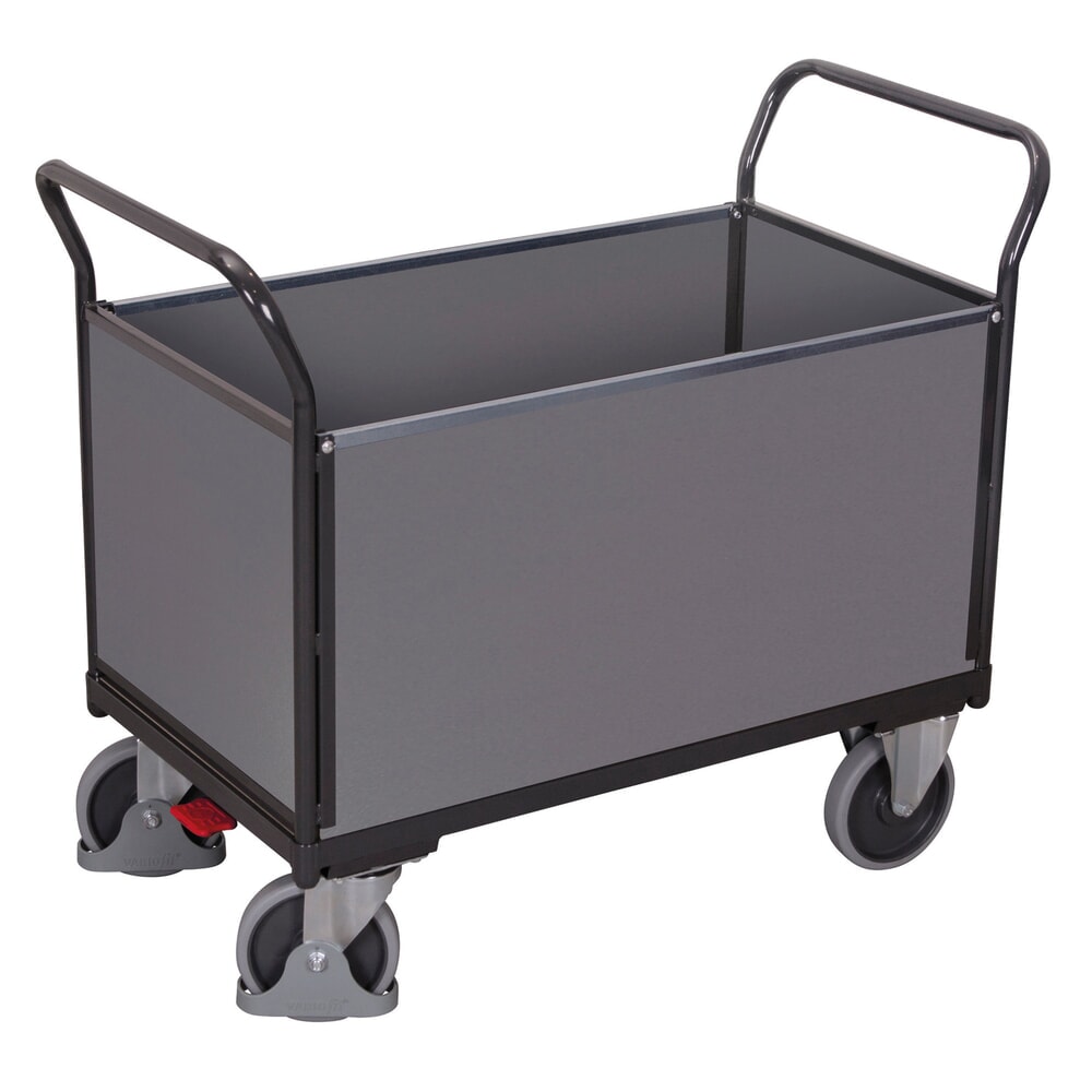 VARIOfit® Vierwandwagen, Holzwerkstoffplatten, HxBxT 1015 mm x 1190 mm x 700 mm, Tragfähigkeit 500 kg, anthrazitgrau