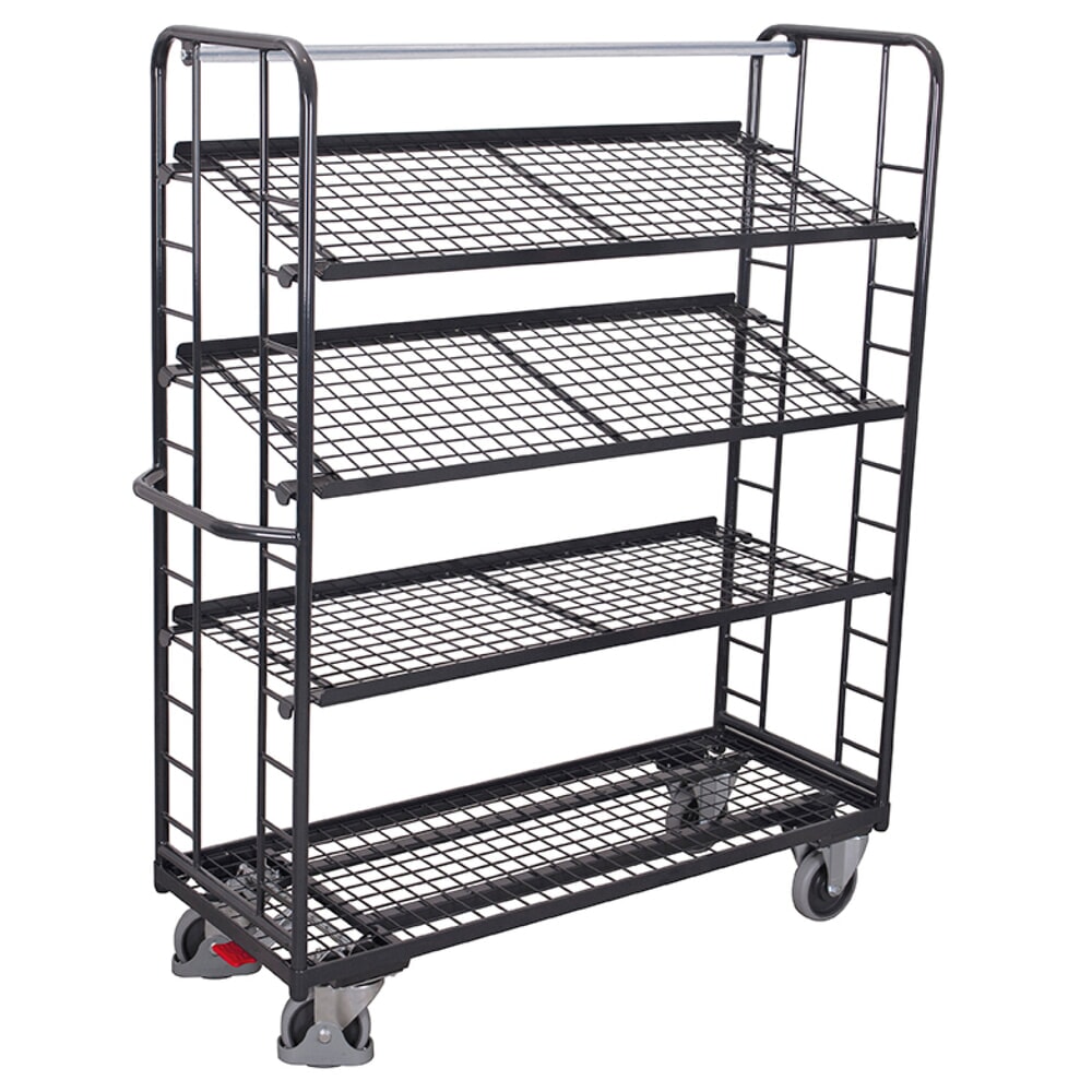 VARIOfit® Montagewagen, Drahtgitterböden, 3 Etagen, HxBxT 1855 mm x 1805 mm x 650 mm, anthrazitgrau