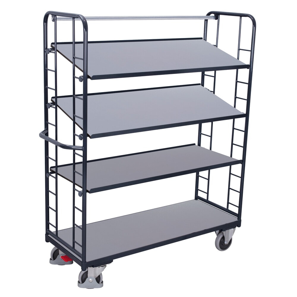VARIOfit® Montagewagen, 3 Holzböden, 3 Etagen, HxBxT 1855 mm x 1805 mm x 650 mm, anthrazitgrau