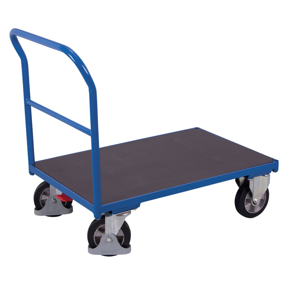 VARIOfit® Schiebebügel-Magazinwagen, Siebdruckplatte, HxBxT 1015 mm x 1330 mm x 800 mm, enzianblau