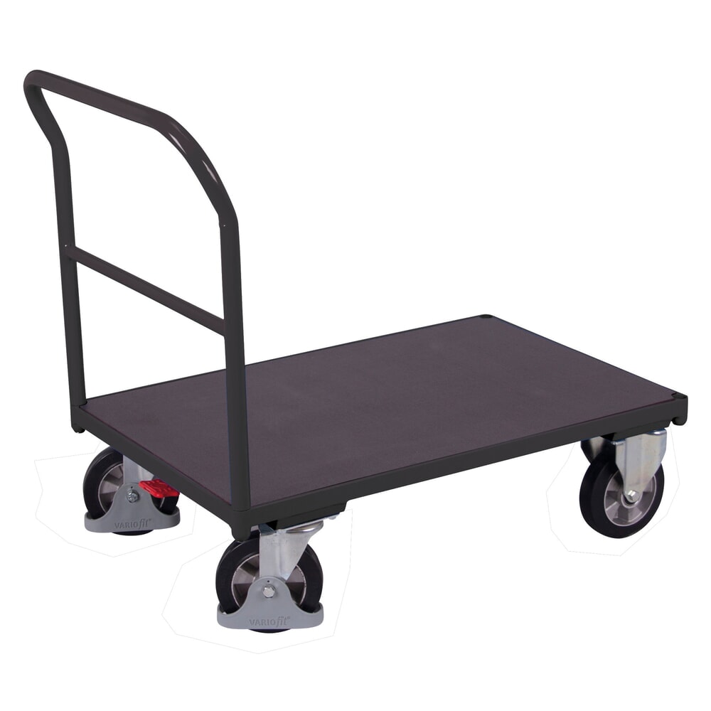 VARIOfit® Schiebebügel-Magazinwagen, Siebdruckplatte, HxBxT 1015 mm x 1330 mm x 800 mm, anthrazitgrau