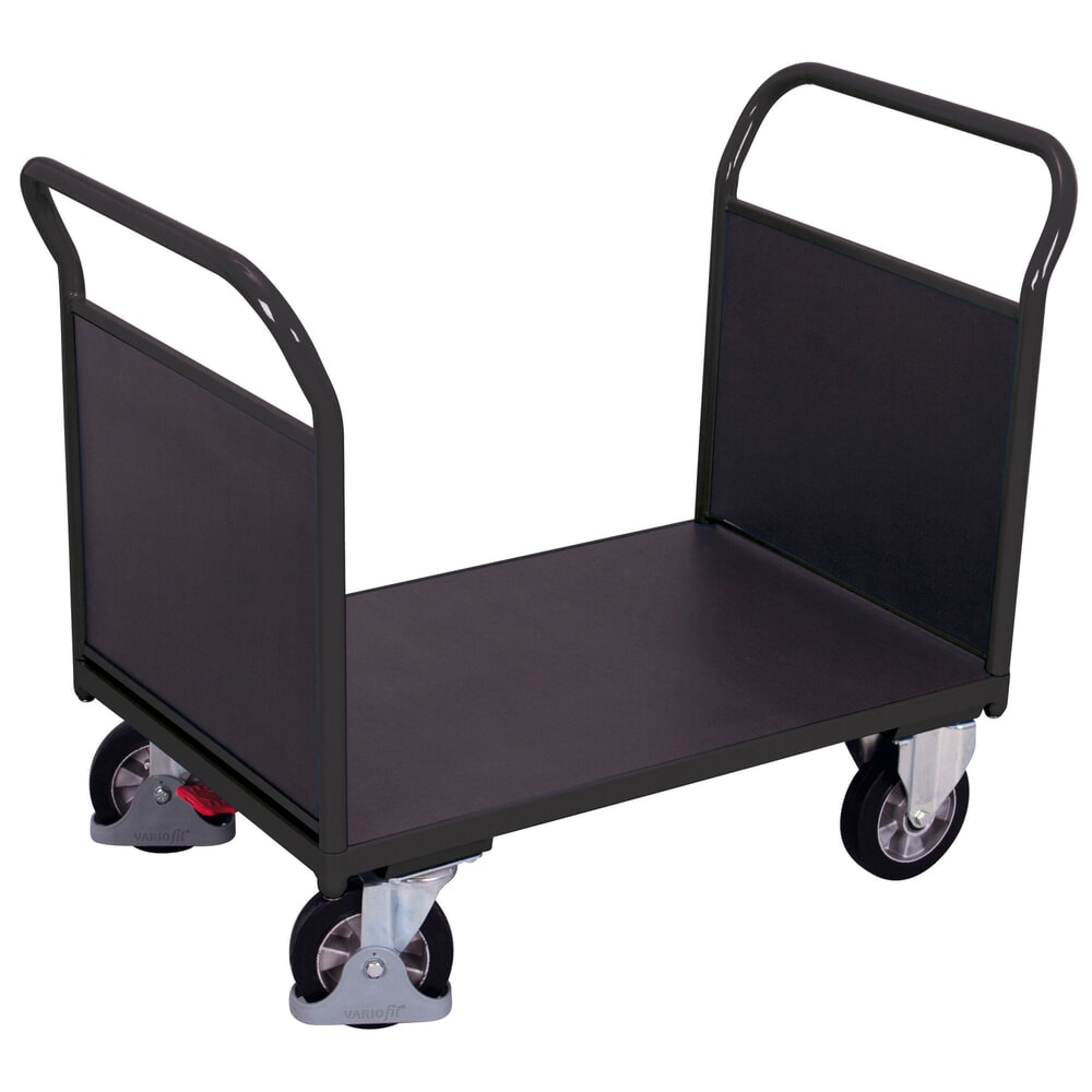 VARIOfit® Doppelstirnwandwagen, Siebdruckplatte, Tragfähigkeit 1000 kg, HxBxT 1015 mm x 2195 mm x 800 mm, anthrazitgrau