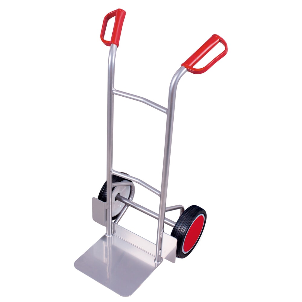VARIOfit® Sackkarre aus Aluminium, Tragkraft 150 kg, Schaufel BxT 320 x 250 mm, Vollgummi-Bereifung
