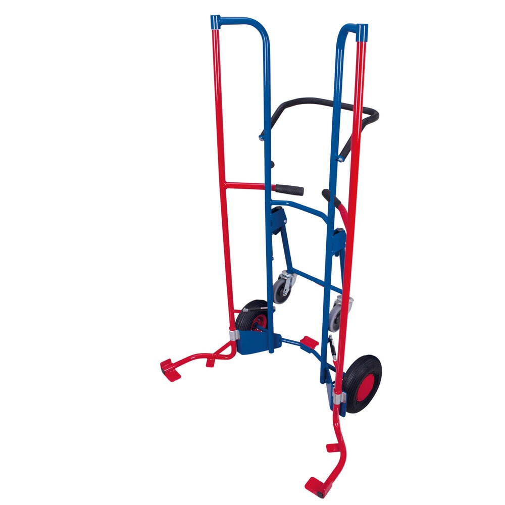VARIOfit® Reifenkarre mit Stützrädern, Tragkraft 200 kg, für 8 Reifen, Luft-Bereifung