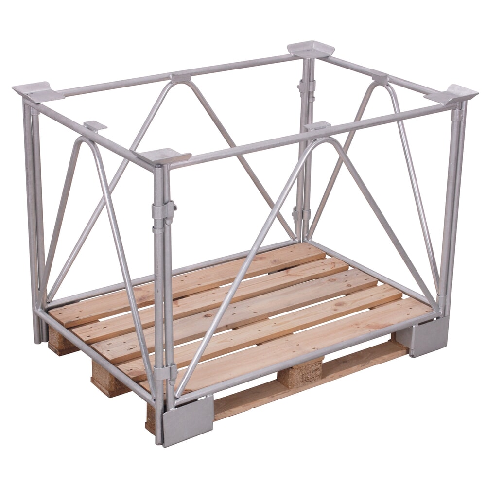 CORDES Gitteraufsatzrahmen, 4 Diagonalrohre, für Euro-Palette, verzinkt, Höhe 1.200 mm