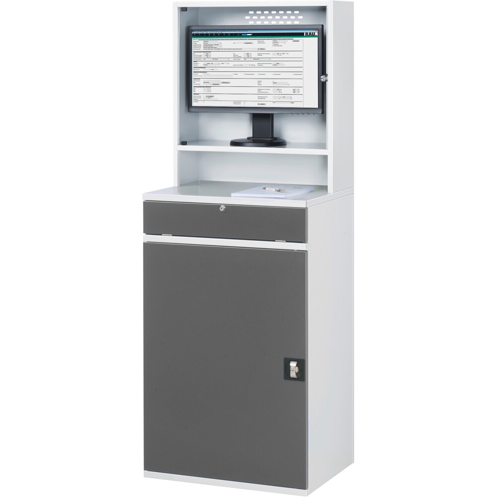Steinbock® Computerschrank Selection, stationär, HxBxT 1770 x 650 x 520 mm, anthrazitgrau