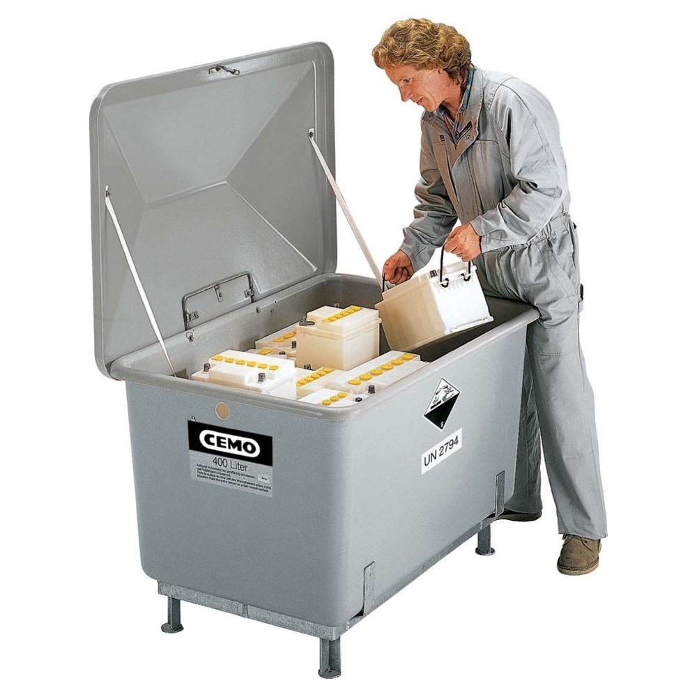 CEMO Kfz-Altbatterie-Sammelbehälter, 400 l