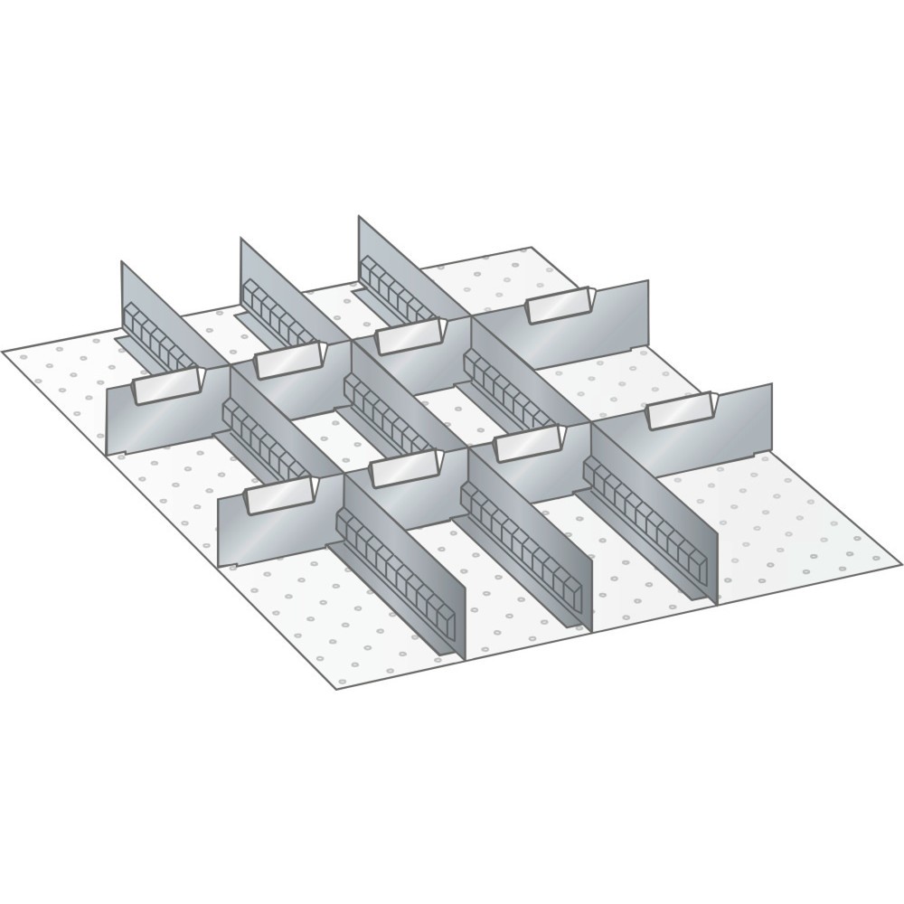 LISTA Set Schlitzwände und Trennbleche 27x36E, (BxT) 459x612mm, 3 Schlitzwände, 8 Trennbleche, für Fronthöhe 150mm