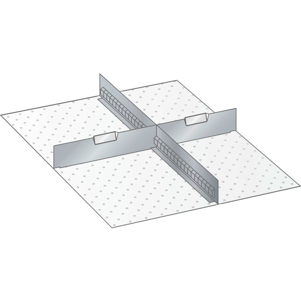 LISTA Set Schlitzwände und Trennbleche 27x36E, (BxT) 459x612mm, 1 Schlitzwand, 2 Trennbleche, für Fronthöhe 100mm