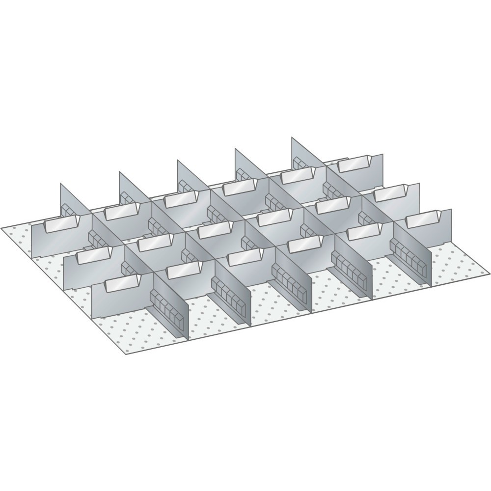 LISTA Set Schlitzwände und Trennbleche 36x27E, (BxT) 612x459, 5 Schlitzwände, 18 Trennbleche, für Fronthöhe 50mm