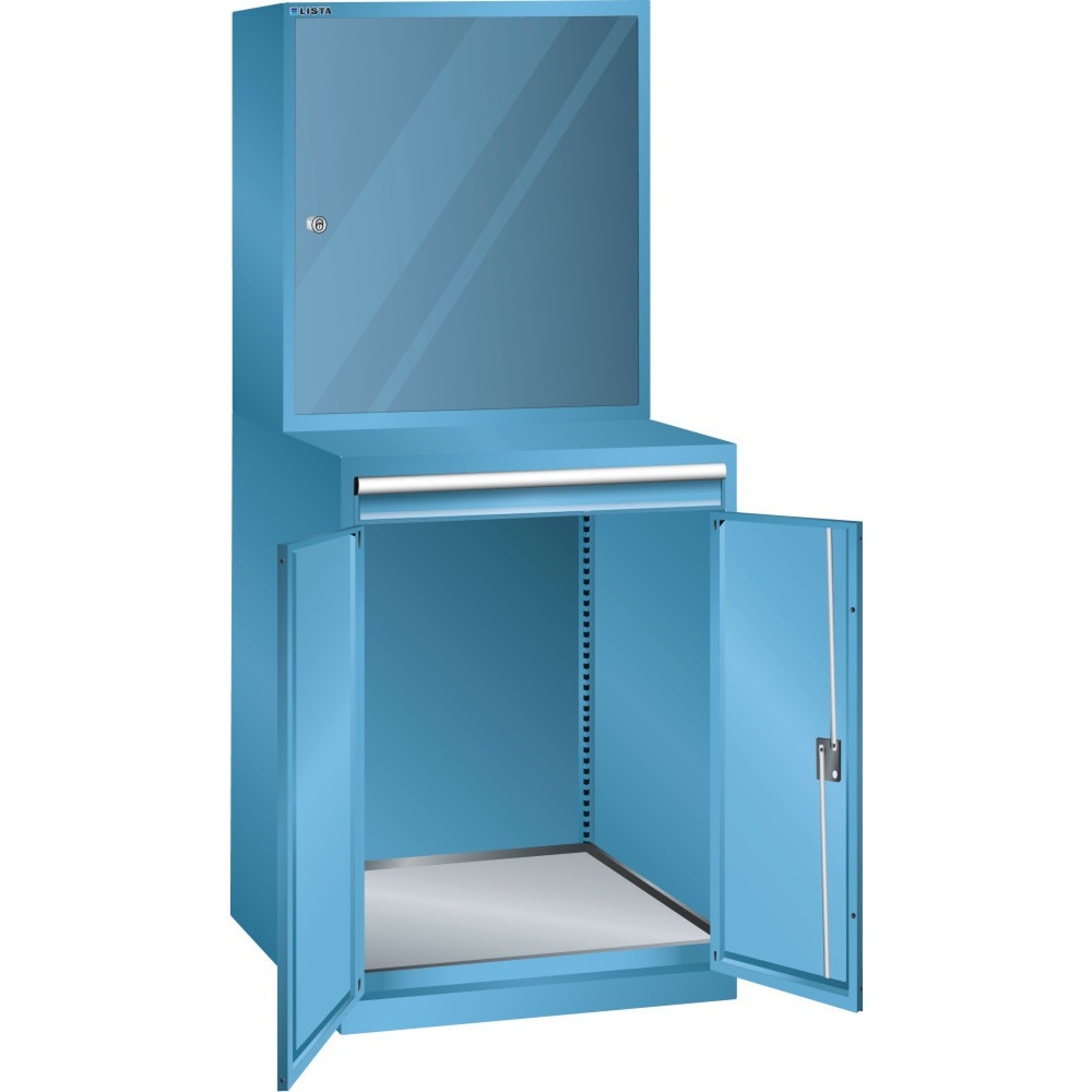 LISTA Computerschrank 36x36E, (BxTxH) 717x725x1700mm, D / Schuko, lichtblau