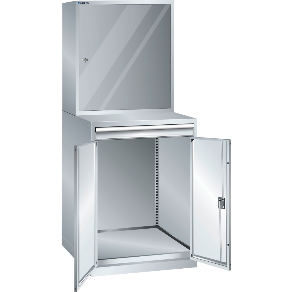 LISTA Computerschrank 36x36E, (BxTxH) 717x725x1700mm, D / Schuko, lichtgrau