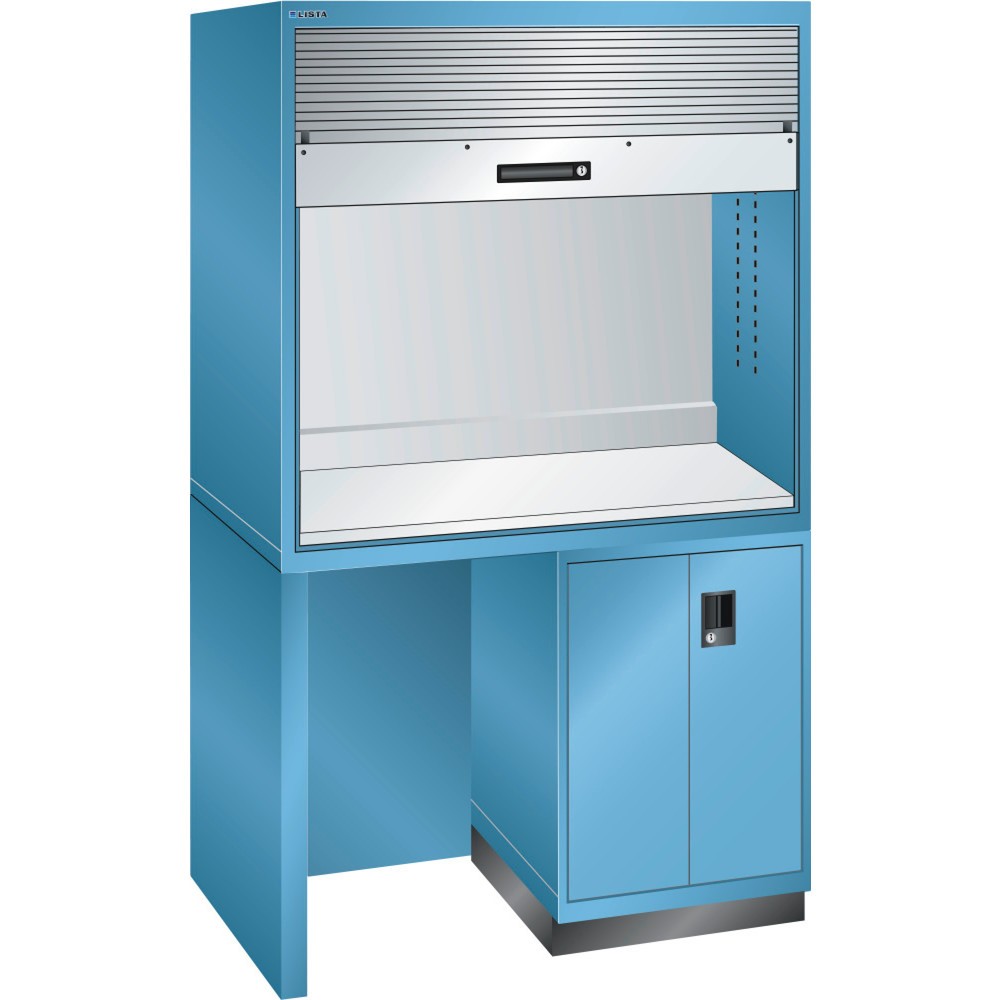 LISTA Qualitätsstation 2x36x36E, (BxTxH) 1434x725x2100mm, ohne Steckerleiste, lichtblau