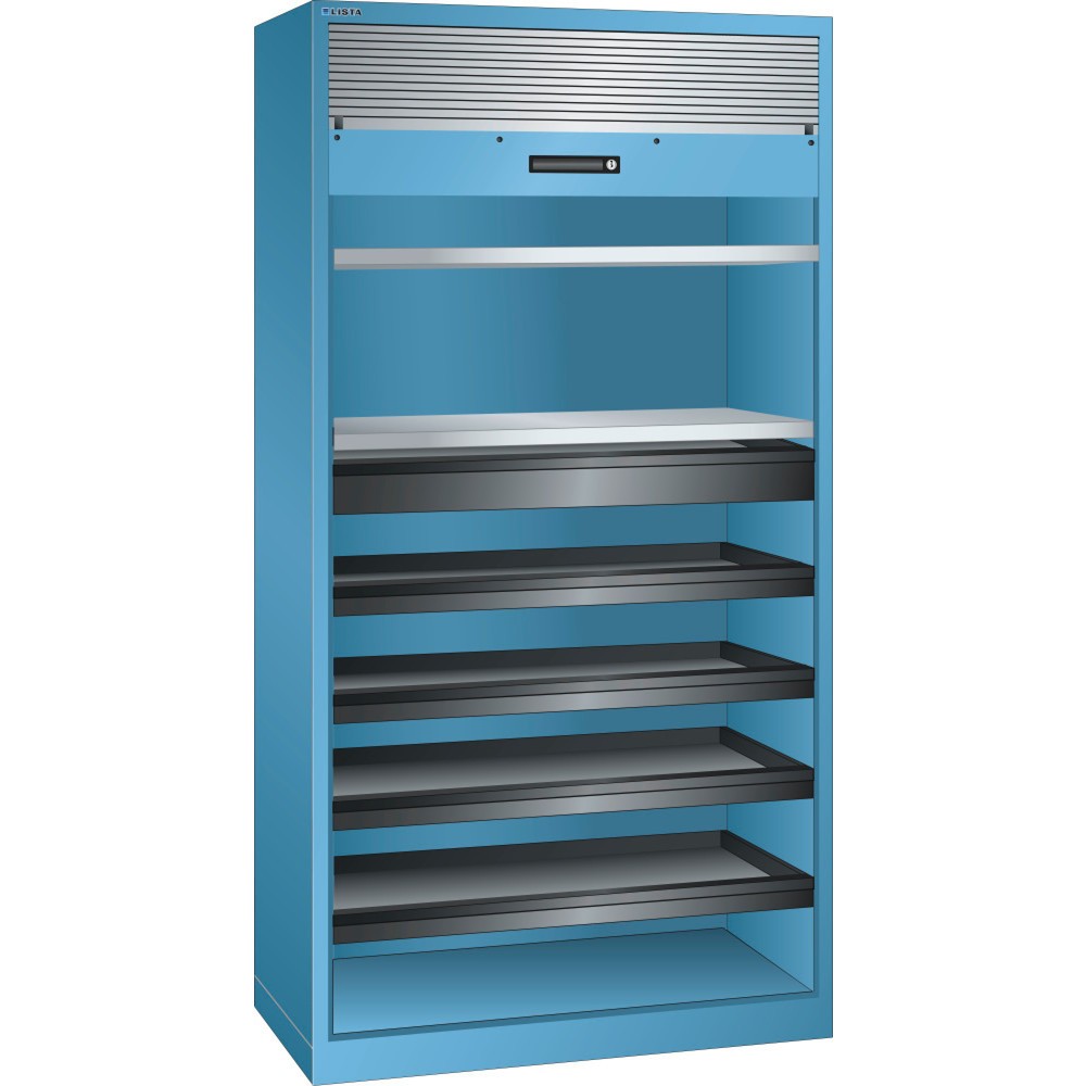 LISTA Rollladenschrank, (BxTxH) 1000x580x1950mm, 4 Auszug-, 2 Verstellböden, lichtblau