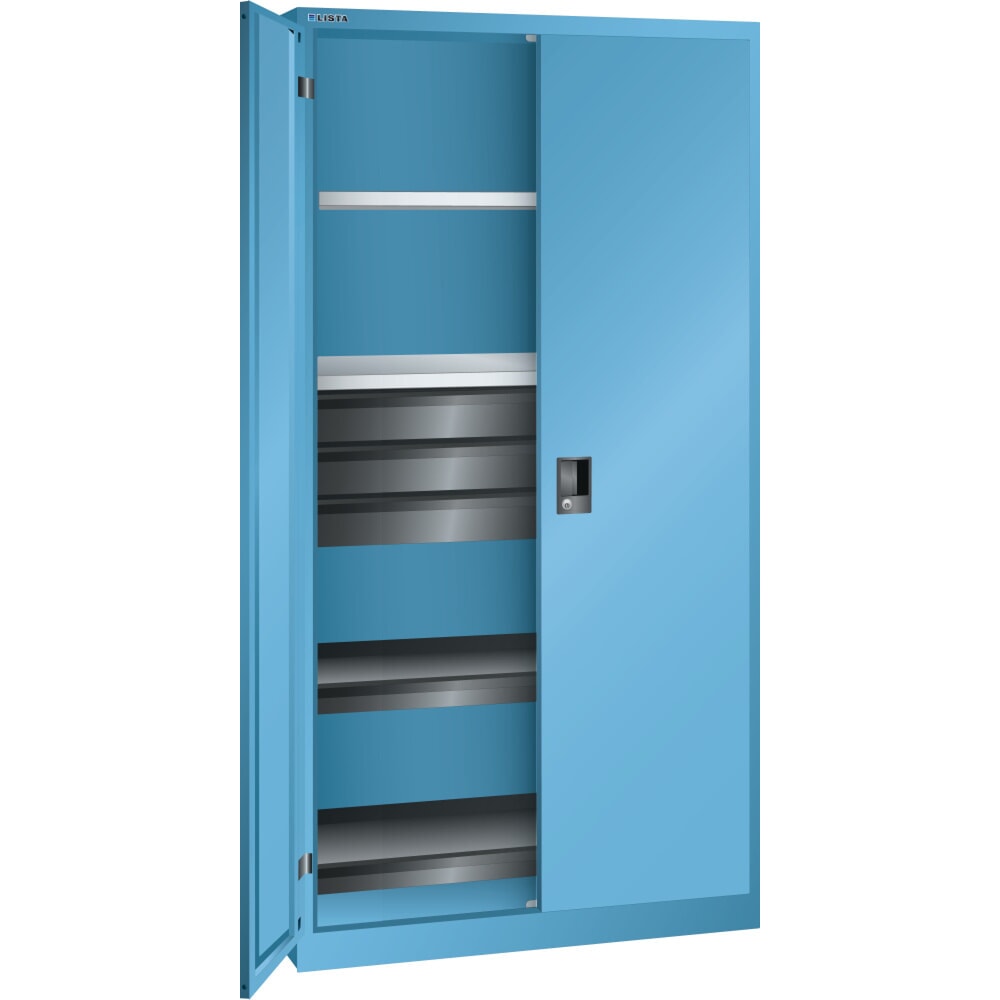 LISTA Werkzeugschrank, (BxTxH) 1000x580x1950mm, 2 Auszüge, 3 Schubladen, lichtblau, KEY Lock