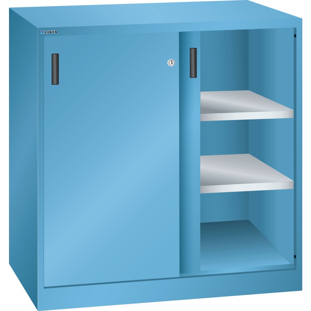 LISTA Beistellschrank mit Schiebetüren, (BxTxH) 1000x400x1000mm, 2 Verstellböden, lichtblau