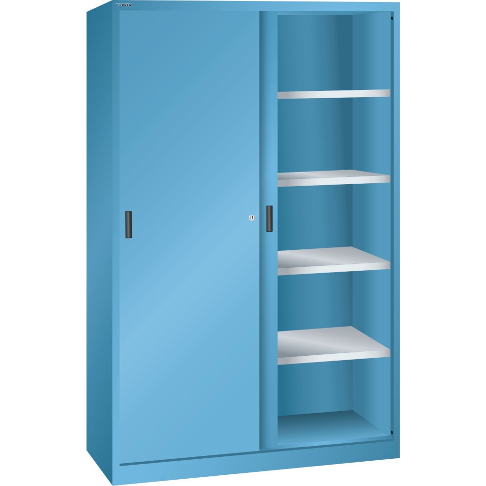 LISTA Schiebetürschrank, (BxTxH) 1000x580x1950mm, 4 Verstellböden, lichtblau