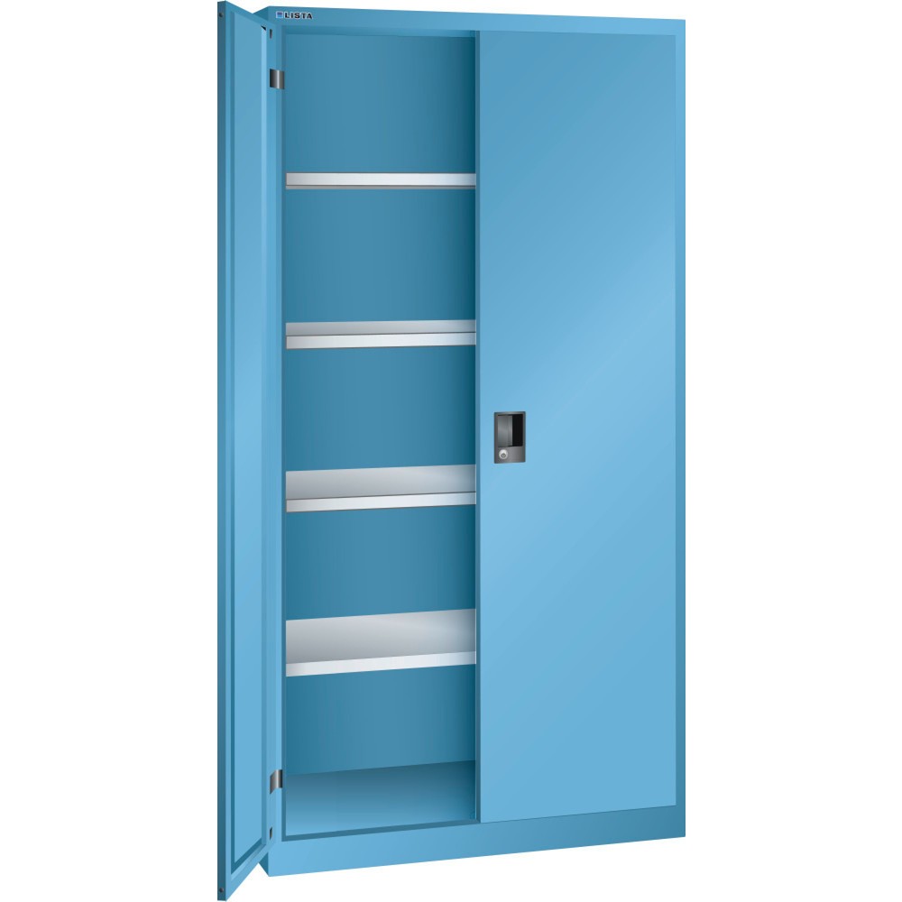LISTA Flügeltürschrank, (BxTxH) 1000x580x1950mm, 4 Verstellböden, lichtblau, RFID Lock