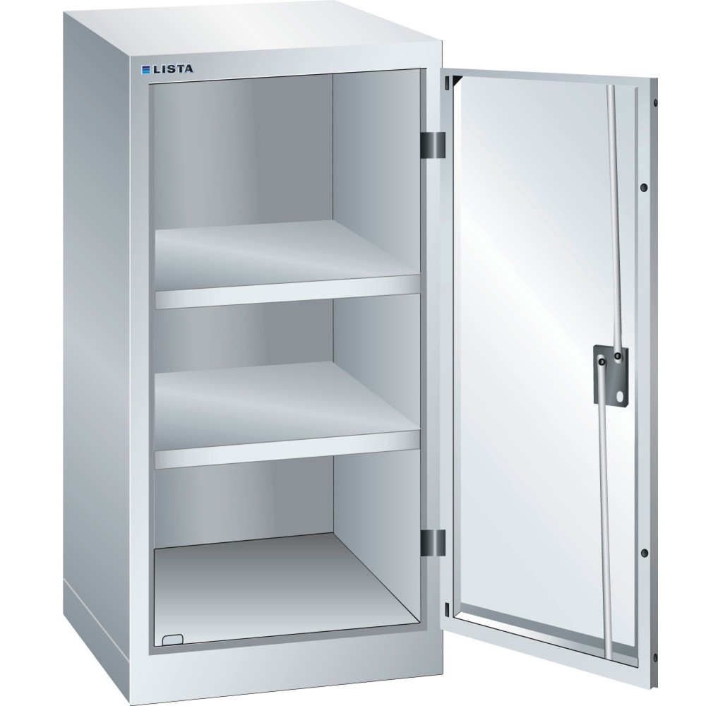 LISTA Beistellschrank, (BxTxH) 500x500x1000mm, 2 Verstellböden, lichtgrau, CODE Lock