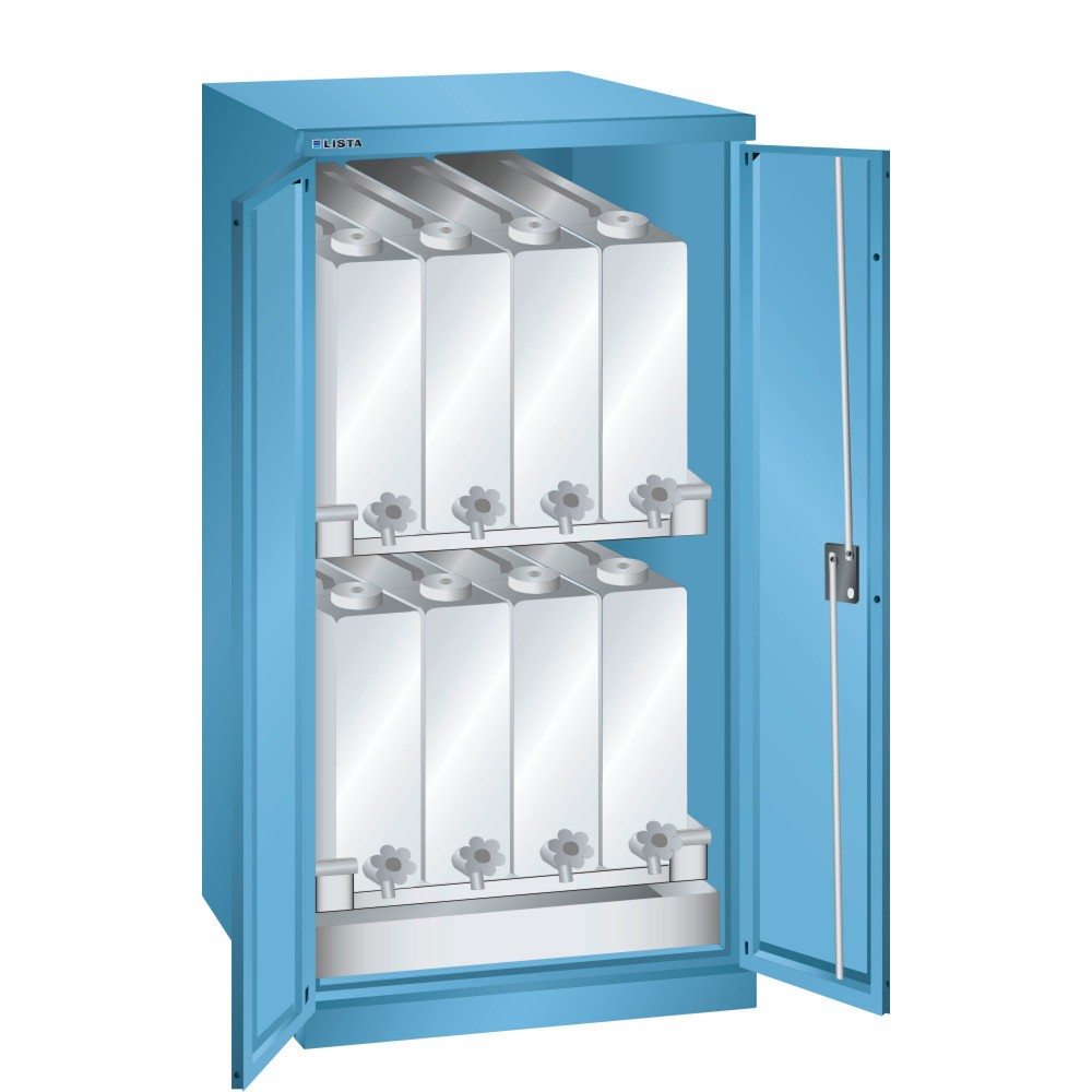 LISTA Chemikalienschrank, HxBxT 1.450 x 717 x 753 mm, 2 Kannenböden, lichtblau