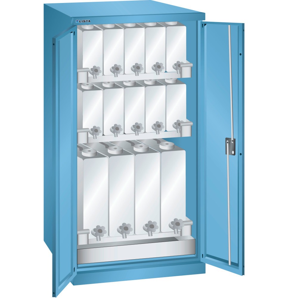 LISTA Chemikalienschrank, HxBxT 1.450 x 717 x 753 mm, 3 Kannenböden, lichtblau