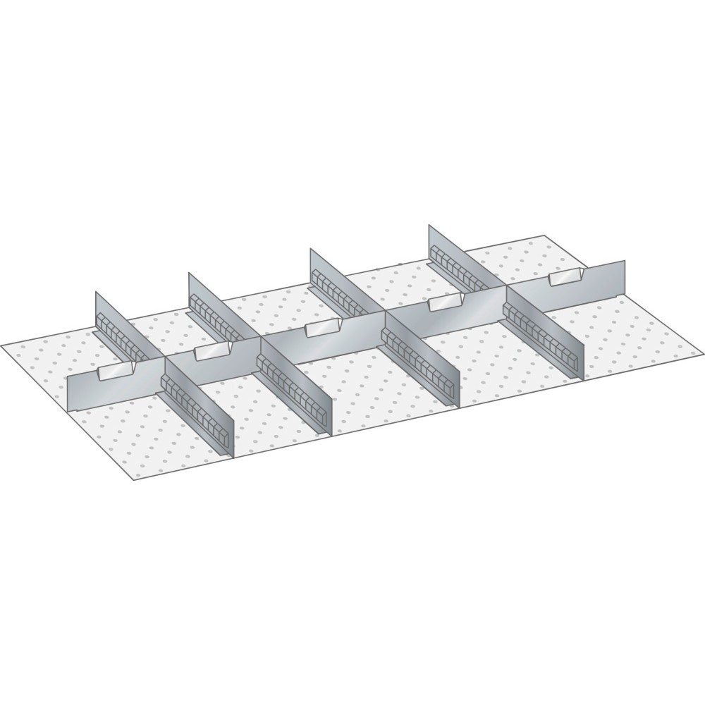 LISTA Set Schlitzwände und Trennbleche 54x27E, (BxT) 918x459mm, 4 Schlitzwände, 5 Trennbleche, für Fronthöhe 50mm