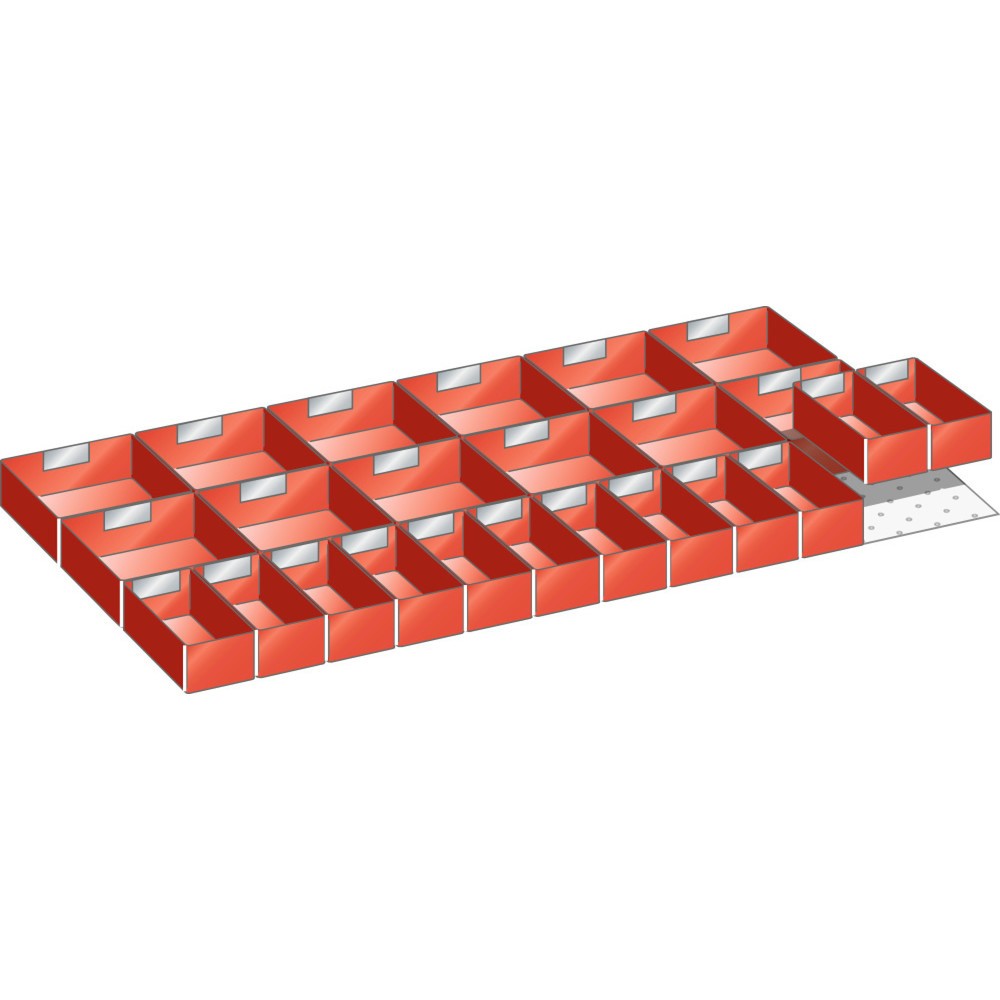 LISTA Set Einsatzkästen 54x27E, (BxT) 918x459mm, 24-teilig, für Fronthöhe 100mm