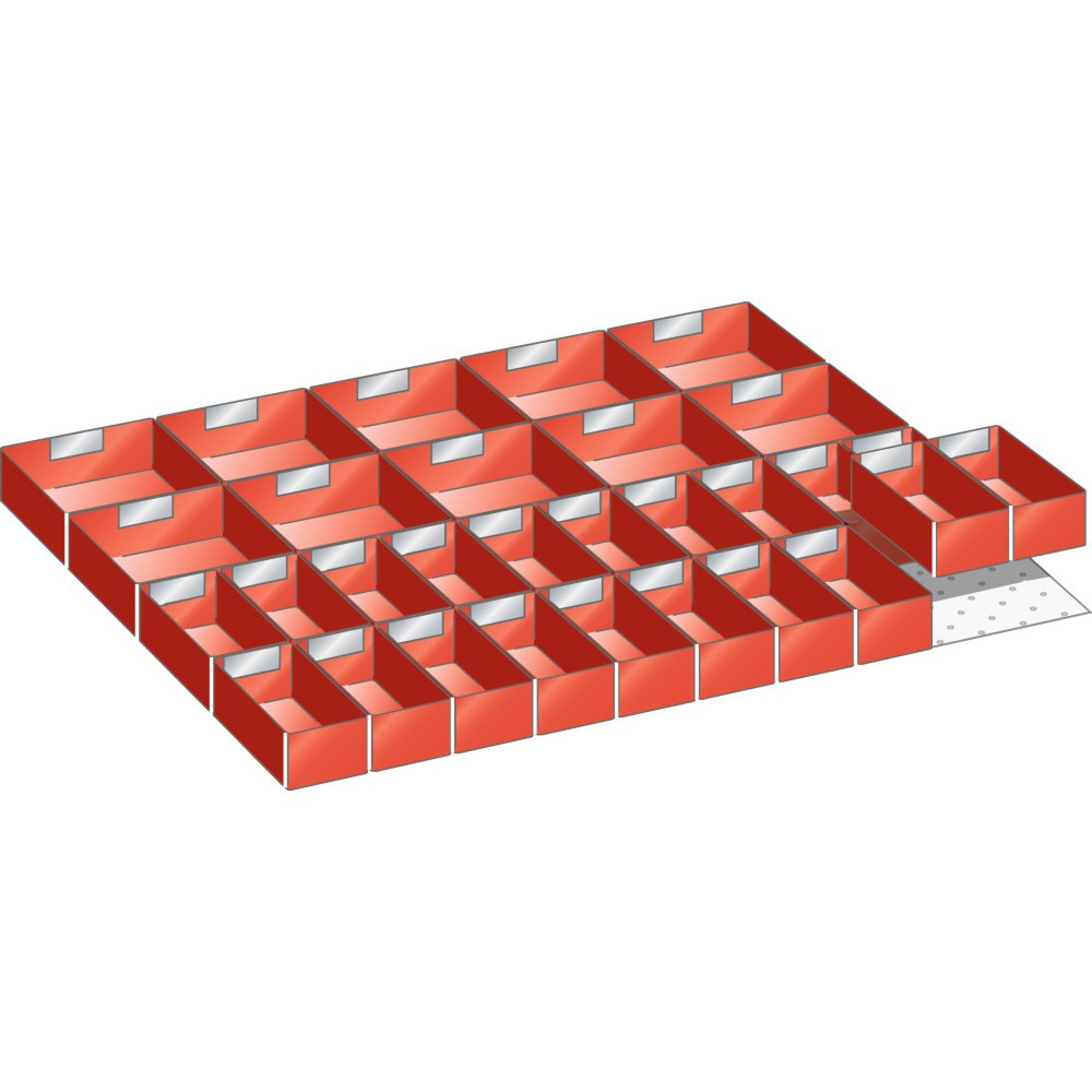 LISTA Set Einsatzkästen 45x36E, (BxT) 765x612mm, 30-teilig, für Fronthöhe 75mm