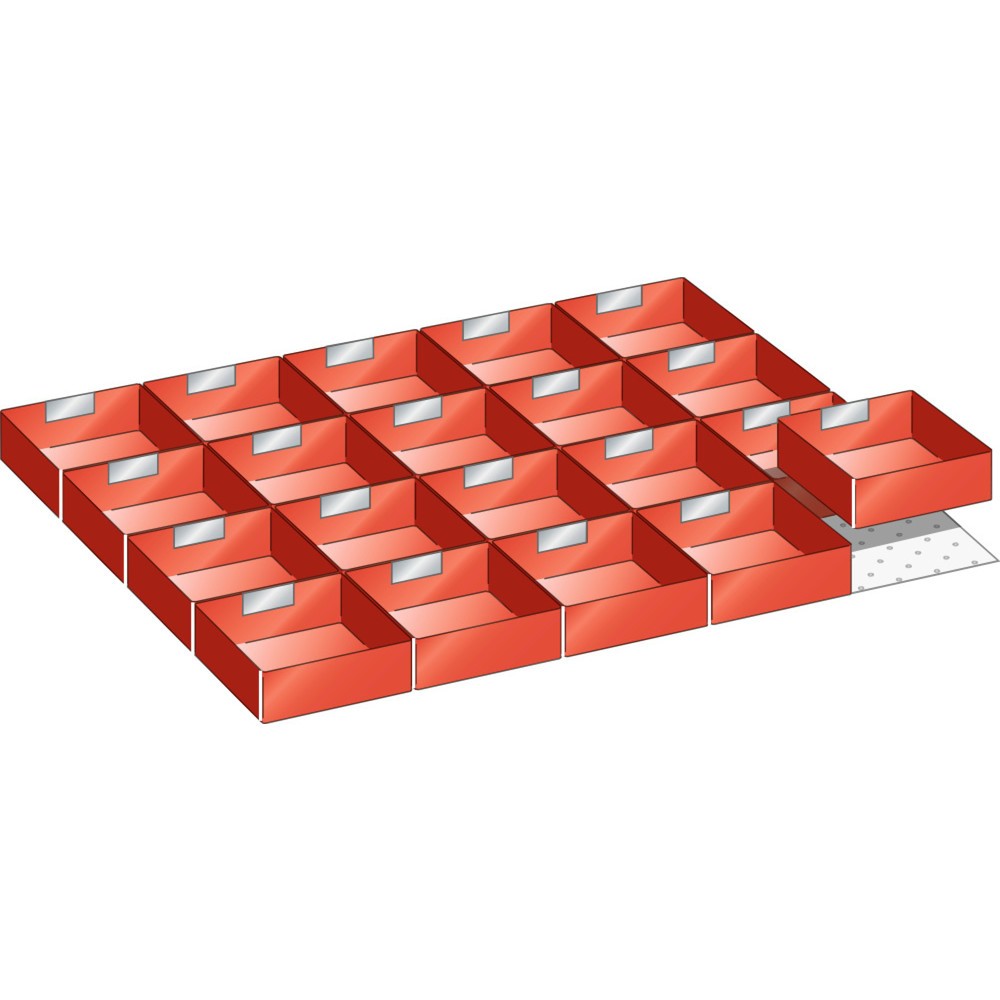 LISTA Set Einsatzkästen 45x36E, (BxT) 765x612mm, 20-teilig, für Fronthöhe 100mm