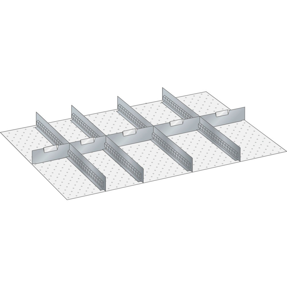 LISTA Set Schlitzwände und Trennbleche 54x36E, (BxT) 918x612mm, 4 Schlitzwände, 5 Trennbleche, für Fronthöhe 150mm