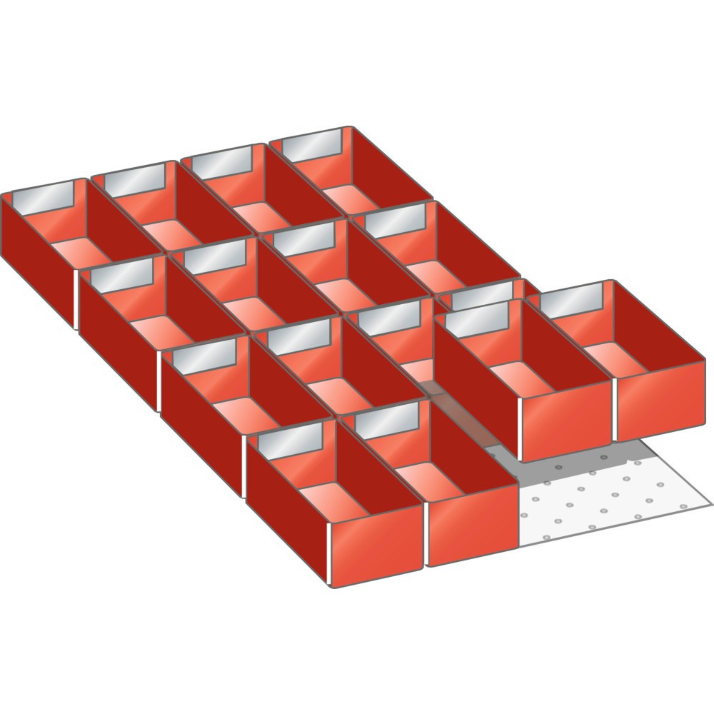 LISTA Set Einsatzkästen 18x36E, (BxT) 306x612mm, 16-teilig, für Fronthöhe 75mm